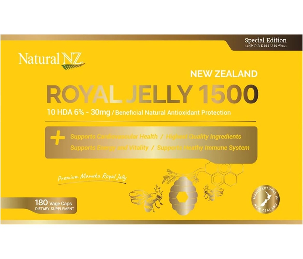 Premium Royal Jelly 1,500mg (10HDA 6%-30mg) 180 Capsules (1)