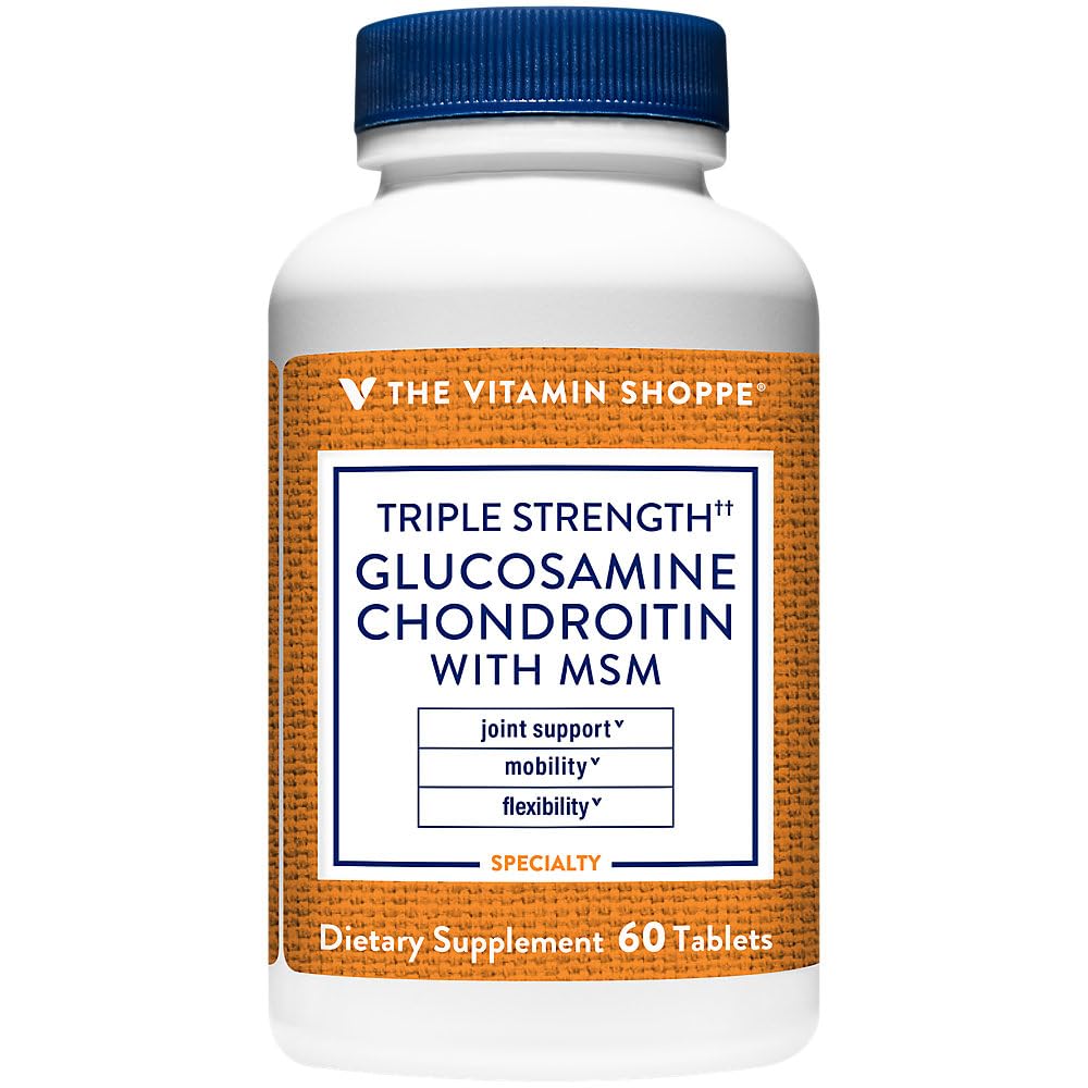 The Vitamin Shoppe Triple Strength Glucosamine Chondroitin with MSM - 1,500 MG (60 Tablets)