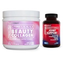 BioEmblem Beauty Collagen - 11G Hydrolyzed Multi-Collagen Peptides & Joint Support - Glucosamine Chondroitin + MSM