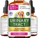 Dog UTI Treatment & Cat Urinary Tract Infection Treatment, Natural Herbal Liquid UTI Medicine, Organically Grown Cranberry Extract, Supports Urinary and Digestive Health, 2 fl oz, Made in USA