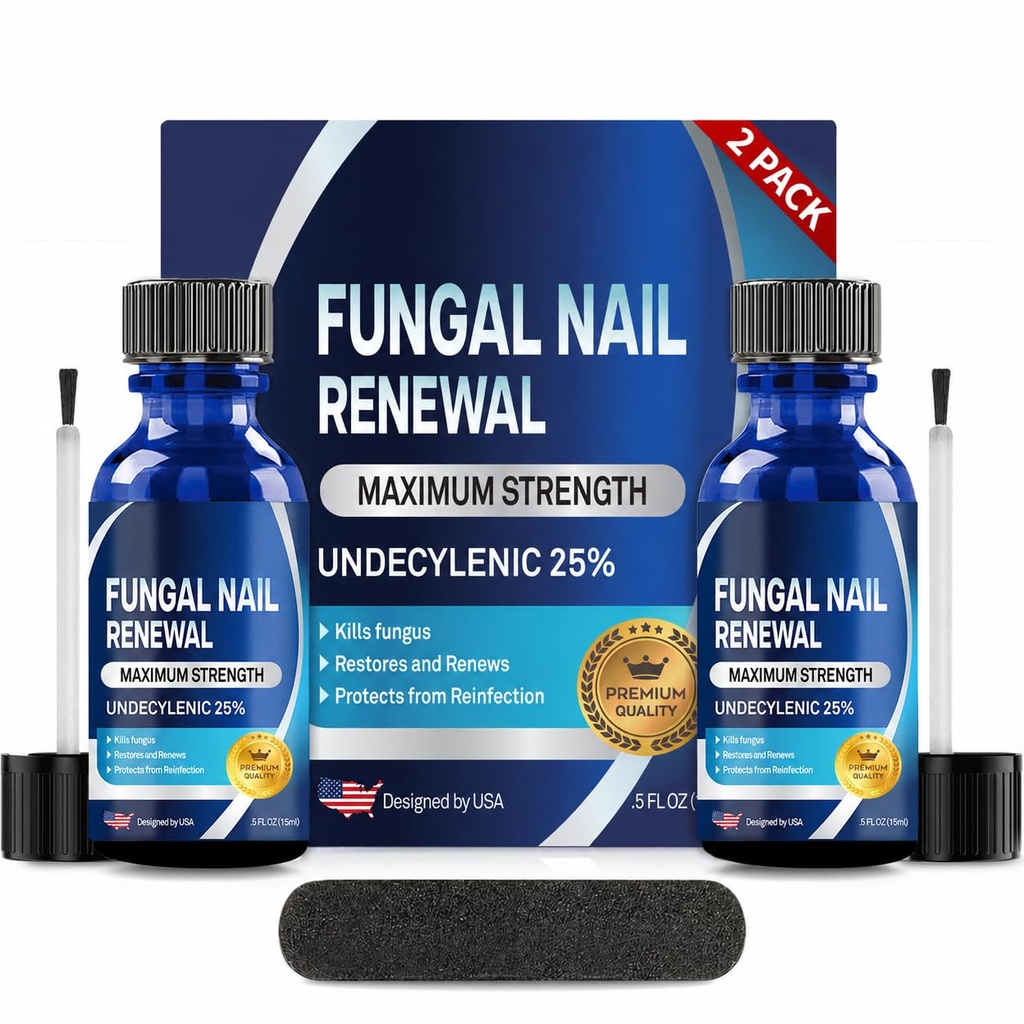 Toenail Fungus Treatment Extra Strength - Nail Repair with 25% Undecylenic Acid & Tea Tree Oil : Fingernails for Damaged Nails and Thick Toenails- 2Pcs