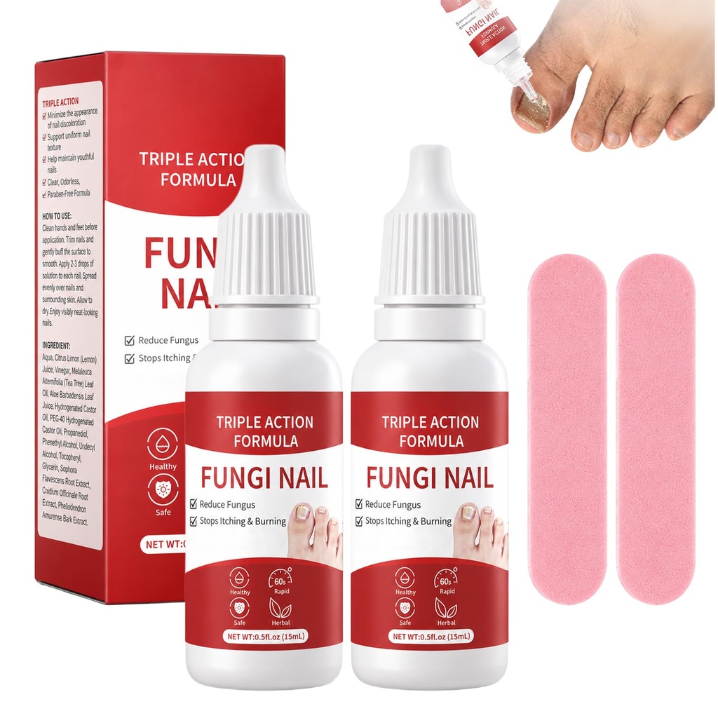 2PCS Fungi Nail ToenailTreatment,Gentle Formula,Effectively lmproves Nails for a More Beautiful Appearance