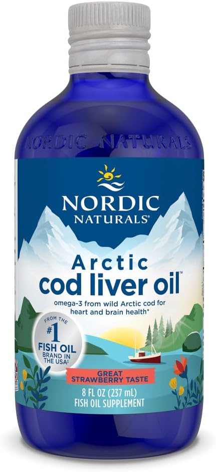 Nordic Naturals Arctic Cod Life Oil, Strawberry - 8 oz - 1060 mg EPA & DHA - Heart & Brain Health, Egészséges immunitás, Teljes Wellness - Non-GMO - 48 szerváció
