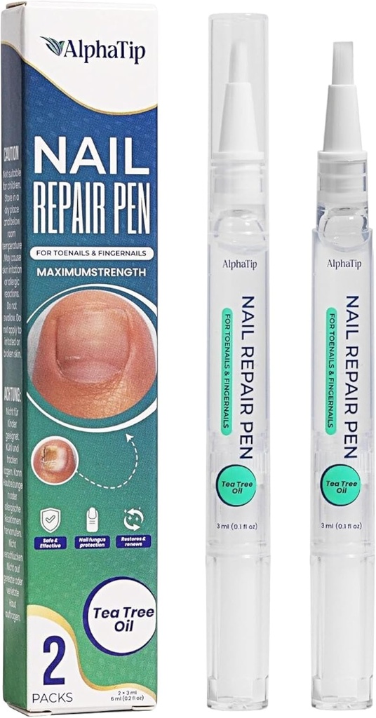 Toenail Treatment & Nail Repair Pen, Nail Strengthener and Care Solution for Damaged, Brittle Nails – Gentle Botanical Formula, Easy Twist Pen– 2 Pens