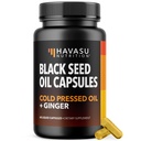 Black Seed Oil Capsules with Ginger Root Extract for Digestive Health | Immune Support - Cold Pressed Black Cumin Seed Oil & Ginger Supplement, 60 Count, Vegan, Non-GMO, Unflavored, 1 Month Supply