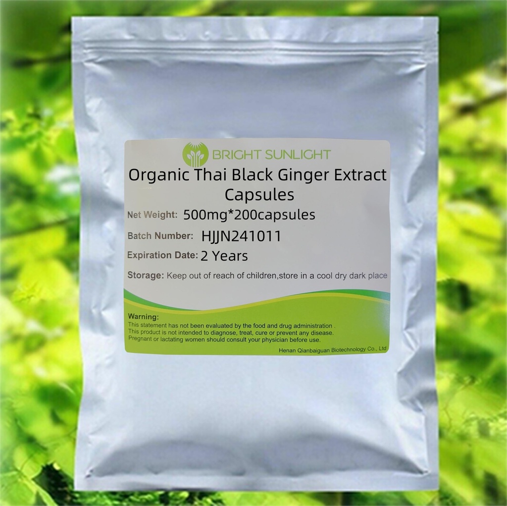 Organic Thai Black Ginger Extract Capsules, 500mg, 200 Capsules
