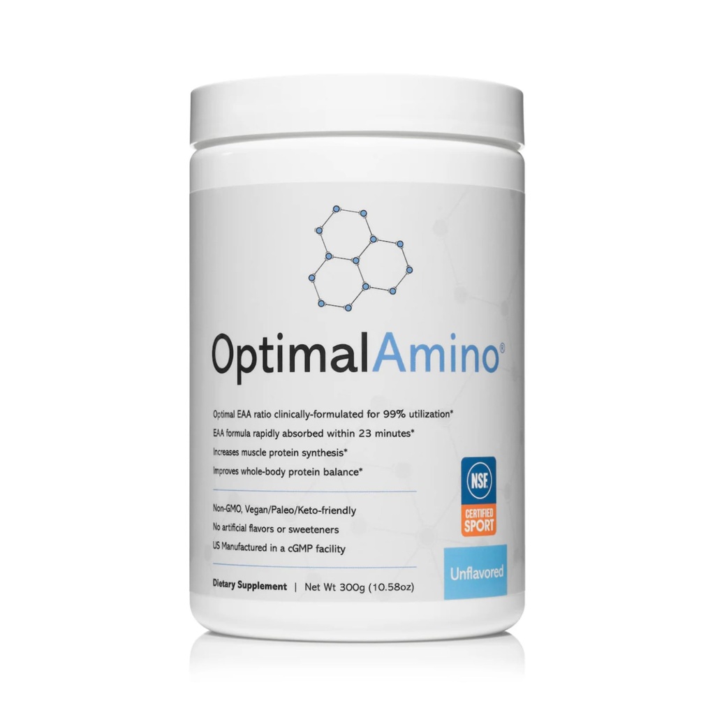 OptimalAmino Amino Acid Powder | 99% Utilized Essential Amino Acid (EAA) Supplement | Pre/Post Workout & Muscle Recovery | NSF for Sport Certified | Unflavored, Do It Yourself (DIY)