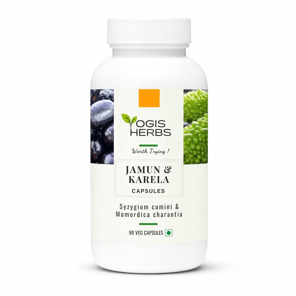 Jamun & karela Capsules (Syzygium cumini & Momordica charantia) for Healthy Metabolism Support – 90 Veg Capsules