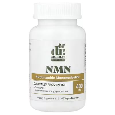 Dr. Murray's NMN Nicotinamide Mononucleotide - NAD+ Precursor for Cellular Energy & Healthy Aging | Vegan, Non-GMO, Third Party Tested | 400mg, 60 Capsules