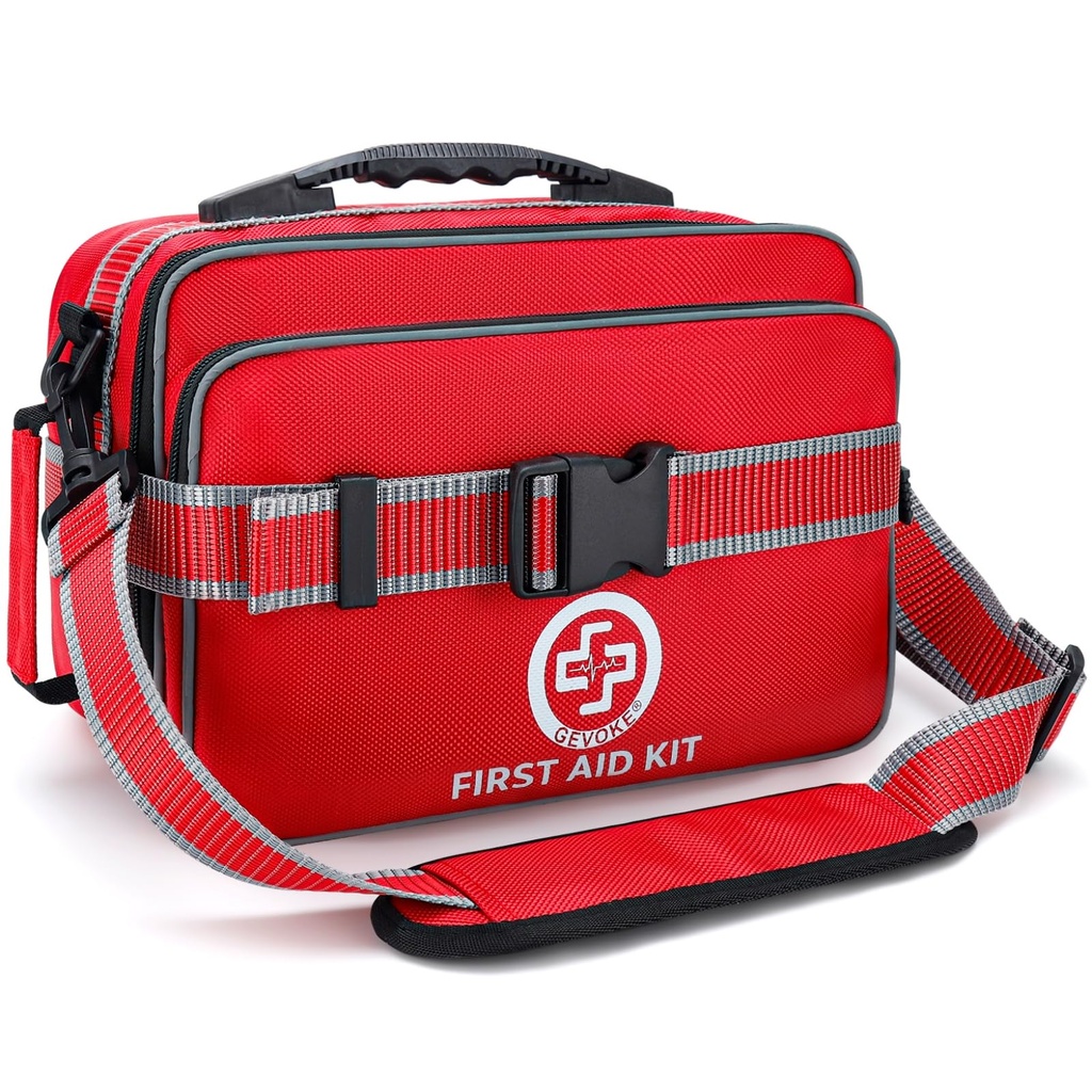 Gevoke Professional 500 Piece Emergency First Aid Kit for Home, Car | Large Complete Medical Kit for Travel, Camping, Truck, Hiking, Sports, Office, Vehicle & Outdoor Emergencies