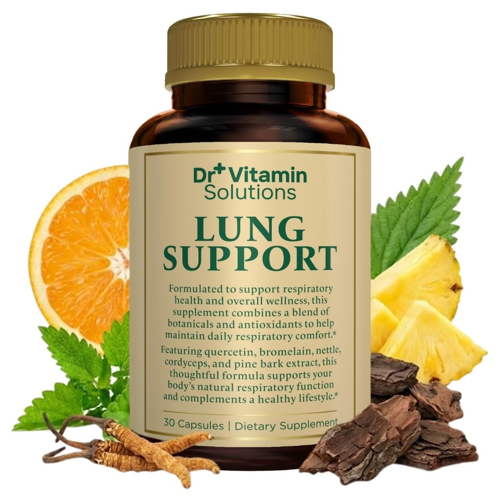 Lung Detox for Smokers, 10-in-1 Cleanse w/Mullein Leaf, Vitamin C, Butterbur & Quercetin - Respiratory Support Supplement for Breathing & Lung Health - Non-GMO, Made in USA - 30 Vegan Capsules