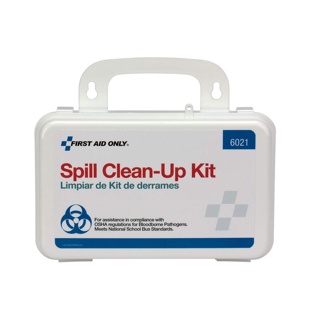 First Aid Only 6021 21-Piece Body Fluid Clean Up Kit, Commercial Cleaning Equipment for Spills in Weatherproof Plastic Case, White