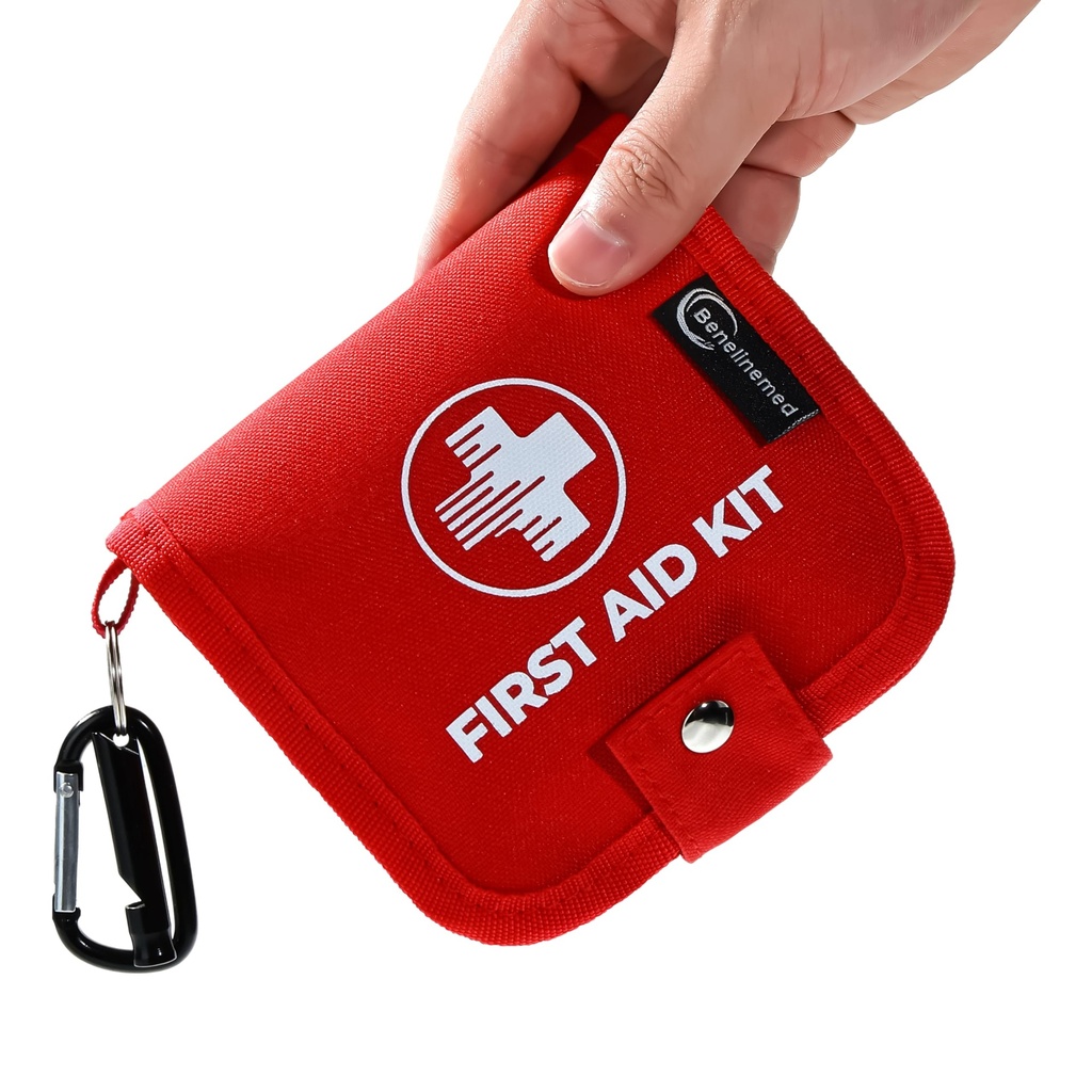 Mini First Aid Kit - 137 Piece Small Emergency Medical Kit for Home, Car, Travel, Camping & Outdoor Activities(Red)