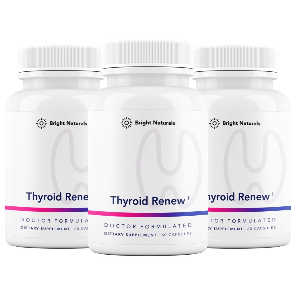 Thyroid Renew Supplement - Thyroid Support for Women with Zinc, Selenium, Copper, Ashwagandha & L-Tyrosine - 180 Capsules