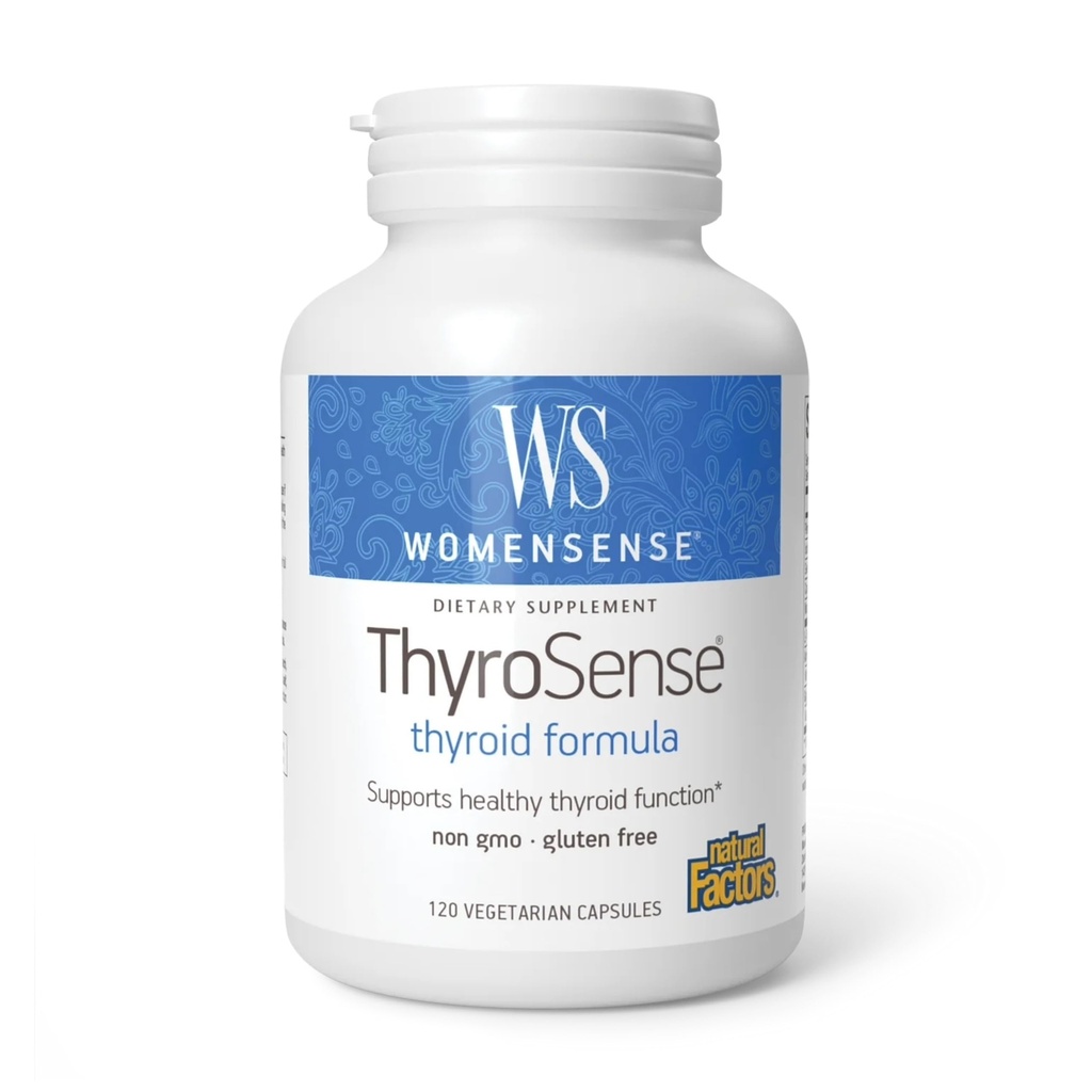 WomenSense ThyroSense by Natural Factors, Natural Supplement to Support Healthy Thyroid Function, Vegetarian, Non-GMO, 120 capsules (60 servings)