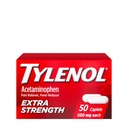 Tylenol Extra Strength 500 mg Acetaminophen Caplets, Pain Reliever & Fever Reducer, Acetaminophen for Minor Arthritis Pain, Headache, Backache & Toothache, 50 Ct