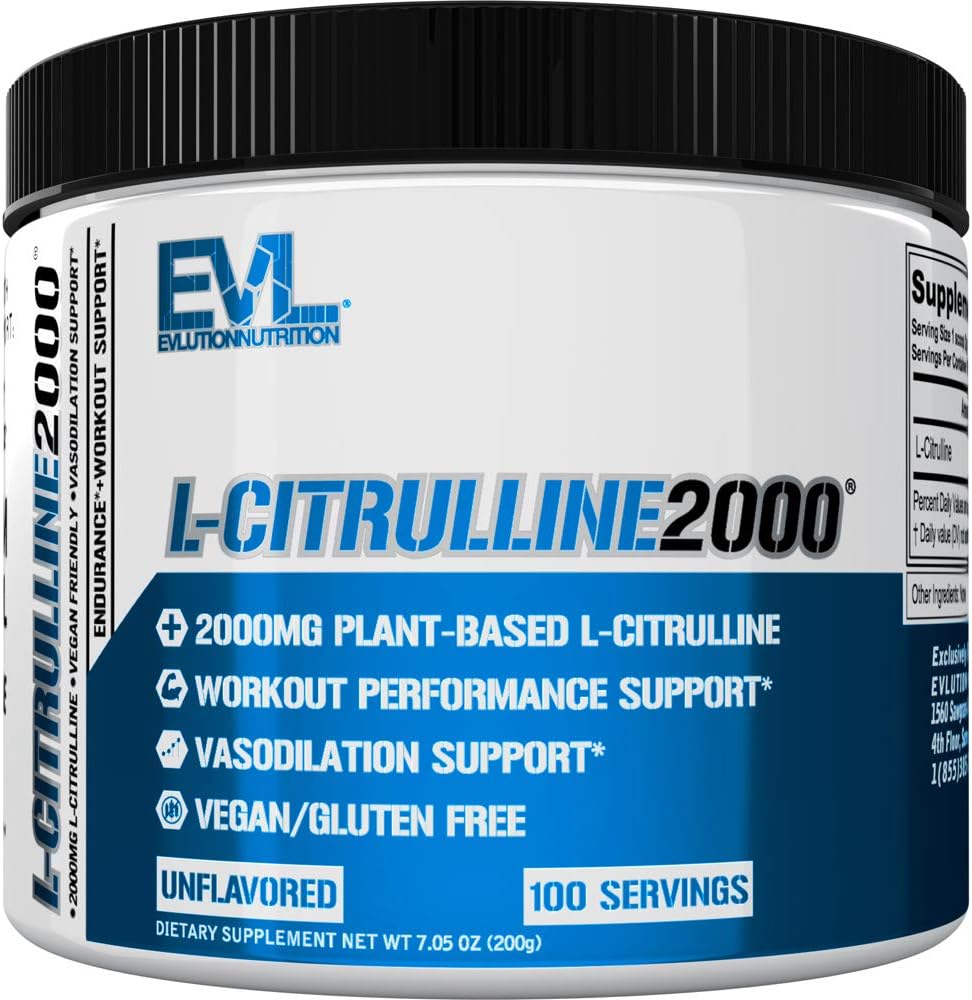 L-Citrulline2000 Nitric 산화물 전 운동 분말 - 고강도 L Citrulline 분말 강화 근육 힘과 강렬한 펌프 - 식물 기반 산화 질소 부스터 - 불쾌