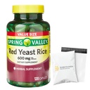 Spring Valley Red Yeast Rice, 600 mg, 120 Count, Dietary Supplement - Set by Basket Goods