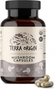 TERRA ORIGIN בריא Mushroom מורכב תוסף | 90 קפסולות | Reishi, Lions Mane, Changa, Cordyceps, Maitake | Immune & Nootropic Brain Support | מוסמך USDA אורגני, לא GMO, טבעוני טבעוני טבעוני