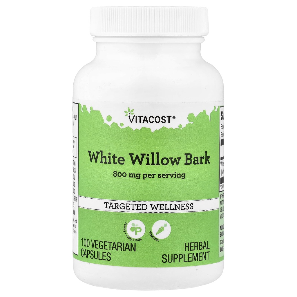 Vitacost White Willow Bark, 100 Vegetarian Capsules (400 mg per Capsule)