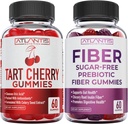 Atlantis Nutrición Tart Cherry 60 Gummies + Azúcar Gummies de fibra prebiótica gratis para adultos 2-Pack (120 Gummies)