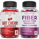 Atlantis Nutrition Tart Cherry 60 Gummies + Sugar Free Prebiotic Fiber Gummies for Adults 2-Pack (120 Gummies)