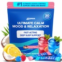 Ultimate Calm Drink Mix - Super Cortisol Reducer Supplement, Magnesium Glycinate Powder, Ashwagandha, L Theanine, Holy Basil, Vitamin D3, Supports Relax Focus Sleep Mood, No Sugar, 30 Servings