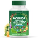 Moringa Supplement | Turmeric, Ginger, Boswellia, Saffron, Holy Basil, Nettle -Support Supplement for Women and Men with Ceylon Cinnamon, Quercetin, Tart Cherry- 120 Capsules