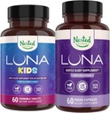 Bundle | Luna Adult & Luna Kids Sleep Aid con ingredienti naturali (Melatonina, camomilla, valeriana) per sonno profondo e relax (120 conte)