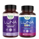 Nested Naturals Sleep Aid Bundle | Luna Adult & Luna Kids Sleep Aid with Natural Ingredients (Melatonin, Chamomile, Valerian) for Deep Sleep and Relaxation (120 Count)