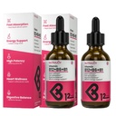 B12 B6 B1 Vitamin Liquid Drops for Women, Sublingual, Vitamin Complex -B12 Methylcobalamin for Energy, Brain, and Heart Support - 5000 mcg, Raspberry, Vegan, 2 fl oz (Pack of 2)