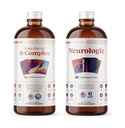 LIQUIDHEALTH Mega Energy B-Complex & Neurologic Nootropic Liquid Supplement Bundle for Adults - Increase Natural Energy Levels, Improve Memory, Alertness & Focus, Boost Mood - Vegan, Non-GMO, USA Made