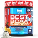 BPI Sports Best BCAA Shredded - Caffeine Free Thermogenic Recovery Drink, Lean Muscle Building BCAA Powder for Women and Men, Preworkout BCAAs Amino Acids Drink- Fruit Punch - 25 Servings