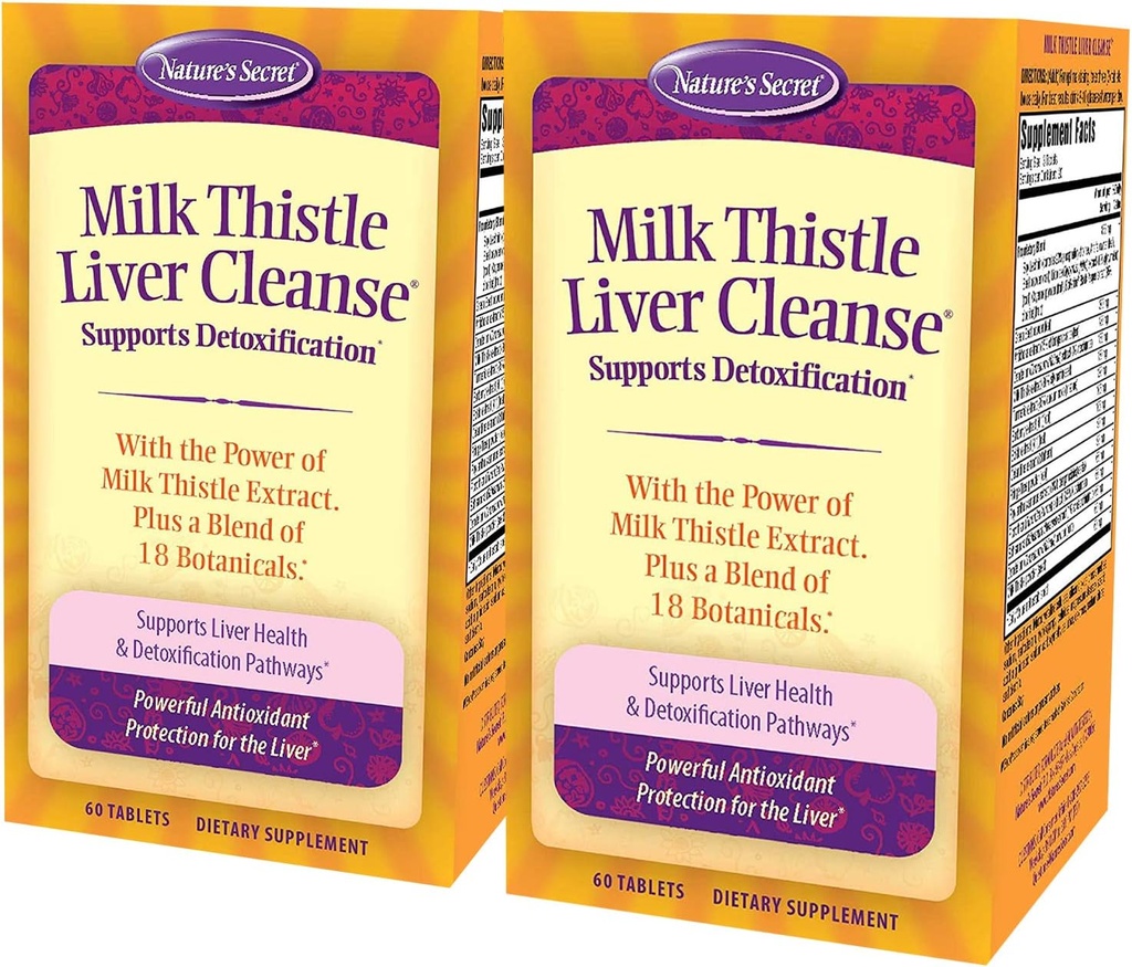 Nature's Secret Milk Thistle Liver Cleanse 60 Tabletten (Pack von 2)
