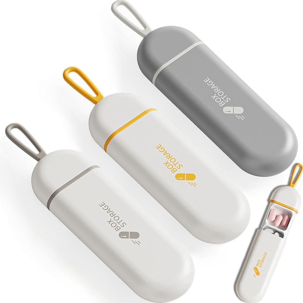 3 חבילות גלולת גלולות מארגנת 3 השוואתיות Portable Pill Case Travel Moisture Proof Box for Tablets ויטמין Cod Liver שמן תוספי מזון ותרופות