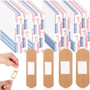 400 Pcs Bandages Bulk Various Sizes Food Service Waterproof Adhesive Bandages Sterile Processing Non Stick Strips Pad for First Aid & Wound Care Protection(2 Styles)