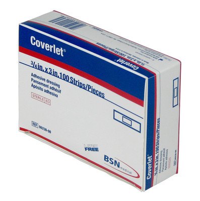 Box of 100 Coverlet Adhesive Dressing 3/4x 3" Strips BSN Medical 230