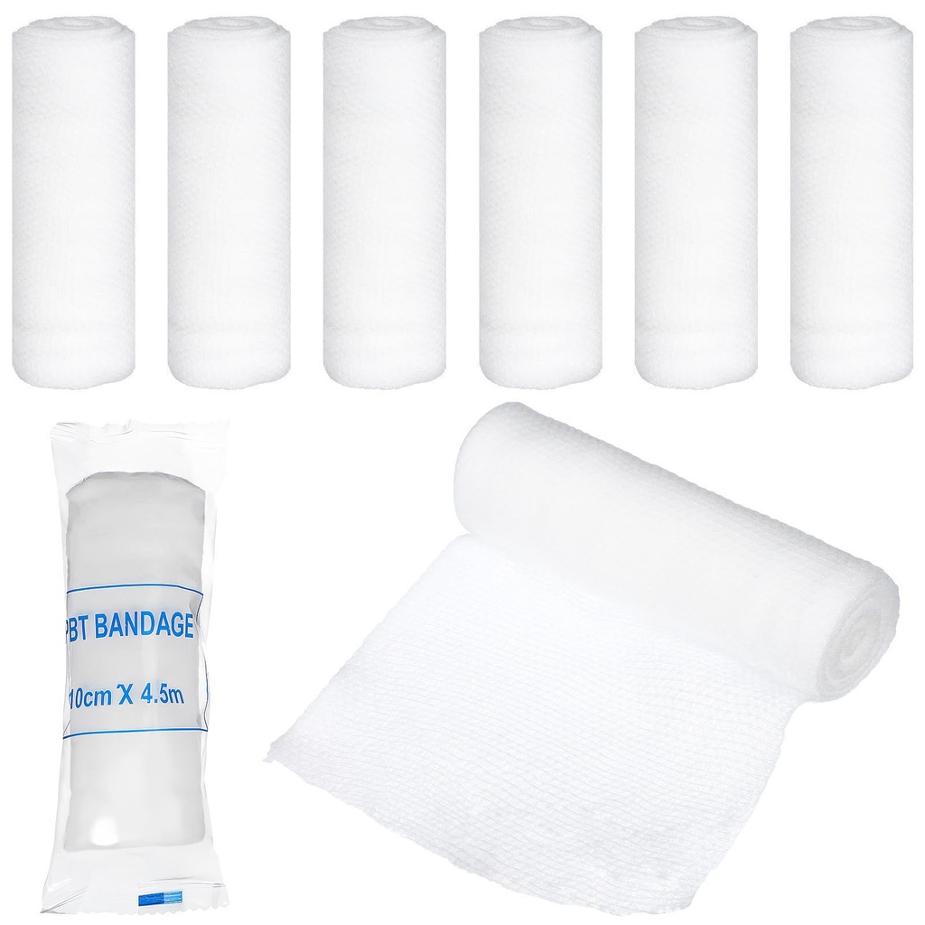 24 Rolls Gauze Bandages 10cm X 4.5m First Aid Supplies Gauze Bandaging Wraps Gentle on Skin and Prevent Irritation for Emergencies
