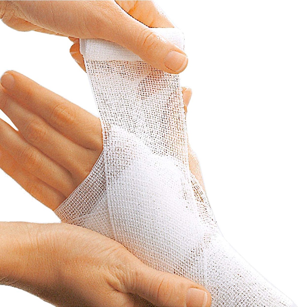 Lohmann & Rauscher Mollelast, Conforming Open-Weave Gauze Bandage, 6cm x 4m, Box of 20 Rolls