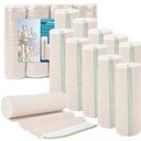 Premium Elastic Bandage Wrap 6 inch 10 Pack Reusable Versatile Self-Closing Compression Bandage Wraps for Ankles, Wrists Knee, Tummy and Body Cotton Lymphedema Wraps for Legs Latex-Free
