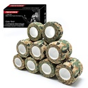 FRESINIDER 9 Rolls Self Adhesive Wrap Athletic Tape Gauze, Breathable Elastic Cohesive Bandage for Sports Injury & Pet (7 Pcs 2" x 5 Yards + 2 Pcs 1" X 5 Yards) (German Woodland Camo)