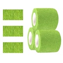 3 Pack 2 Inches Self Adhesive Bandage Wrap Vet Wrap for Pets, Stretch Self Adherent Tape Cohesive Wrap for Athletic, Sports, Wrist and Ankle(Grass Green)