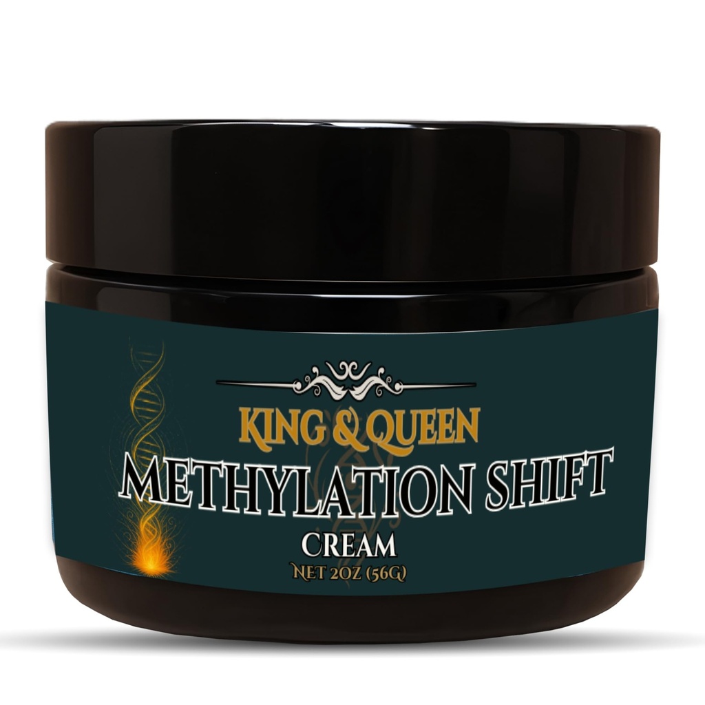 Methylation Support Cream – Vitamin B12 B6 B2 with Zinc Magnesium Tyrosine & Selenium | Energy Focus & Homocysteine Balance | Methylation Shift 2 oz – King & Queen Wellness