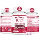 Vitamin B12 10,000 mcg Sublingual, Methylcobalamin, Sugar Free,270 Servings | Methylated Vitamin B12 Sublingual for Energy Boost, Metabolism, Blood Cell Function, Methylation, Vegan, No-GMO Fast Dissolve