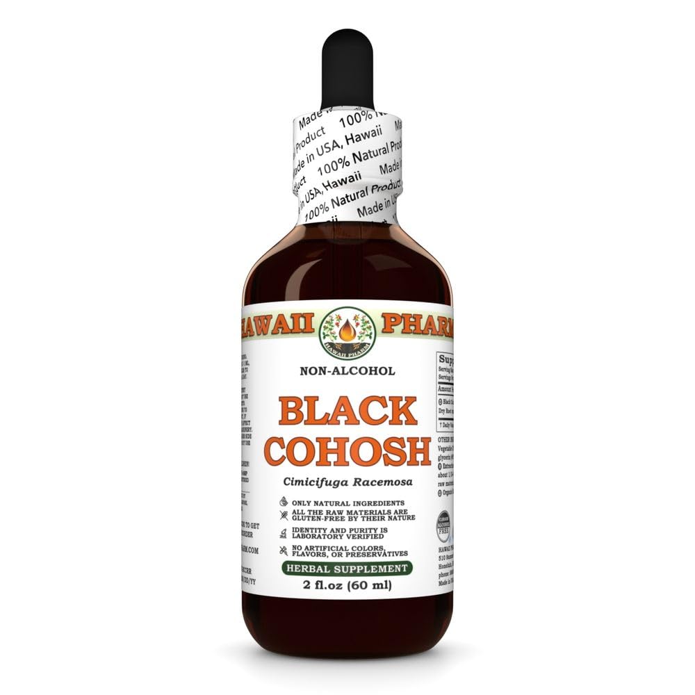 Black Cohosh (Cimicifuga Racemosa) Dry Root Glycerite, Made in Hawaii, Raw Materials, All Natural, Vegan, Lab Tested Alcohol-Free Liquid Extract - 2 fl.oz