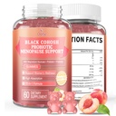 120 Count Menopause Supplement for Women, Sugar Free Black Cohosh Gummies | with Magnesium, Vitamin E, Probiotic & Prebiotic - Hot Flashes* and Night Sweats* Relief Supplements - Vegan, Peach Flavor