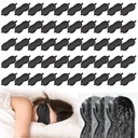 Newcotte 50 Pcs Silk Sleep Eye Mask for Sleeping Adjustable Elastic Strap Blackout Smooth Soft Eye Covers No Pressure Sleep Mask for Women and Men Comfortable Blindfolds(Black)
