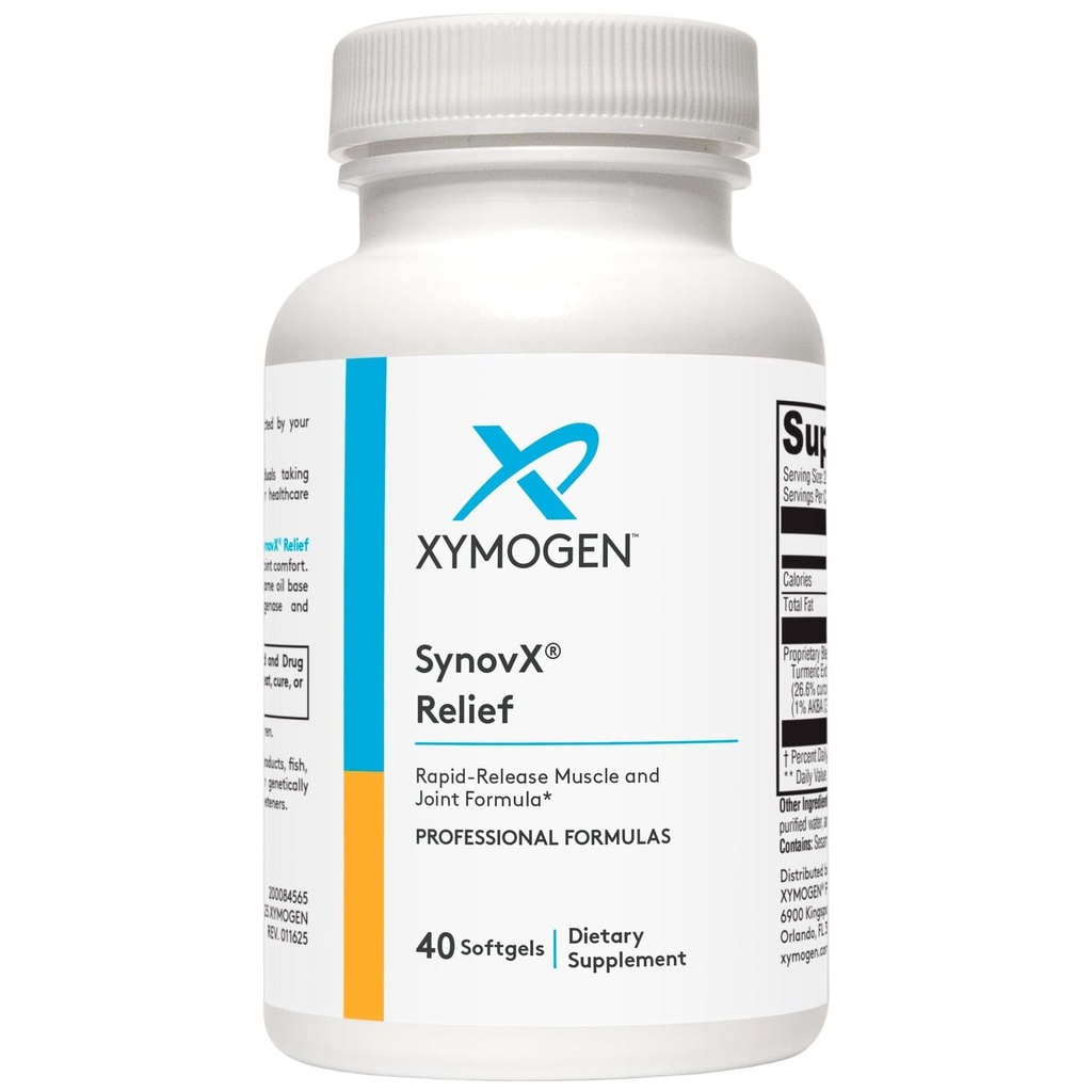 XYMOGEN SynovX Relief, 40 Softgels | Joint Support Supplement with Boswellia Serrata Extract and Turmeric, Muscle and Joint Relief Supplement