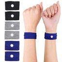 Cozyhealth Motion Sickness Wristband, Anti-Nausea Acupressure Wrist Band for Nausea Relief, Dizziness and Vomiting from Car Boat Flying Travel Sickness (Black/Grey/Dark Blue, 3 Pairs, Large)