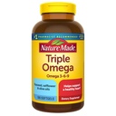 Nature Made Triple Omega (Omega 3-6 -9) 180 SOFTGELS + BONUS2 Sugar Free White Peach Hydration Sticks
